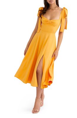 HOUSE OF CB Alicia Floral Midi Dress in Tangerine