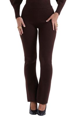 HOUSE OF CB Ama Sweater Knit Pants in Brown