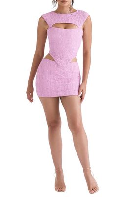 HOUSE OF CB Angel Crinkled Skirt in Pink