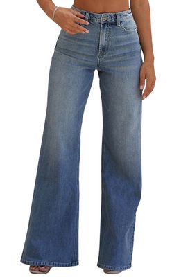 HOUSE OF CB Antonia High Waist Wide Leg Jeans in Blue