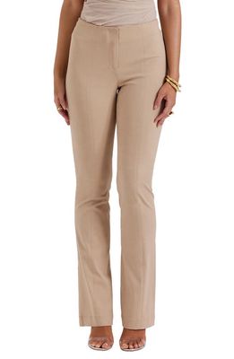 HOUSE OF CB Cai Slim Fit Straight Leg Pants in White Pepper