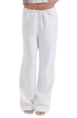 HOUSE OF CB Cleo Drawstring Pants in White