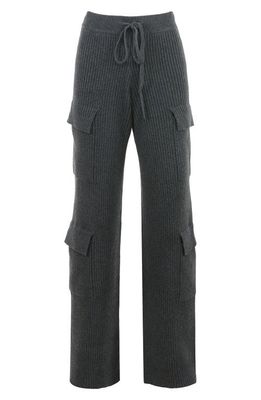 HOUSE OF CB Cotton Rib Utility Pants in Charcoal