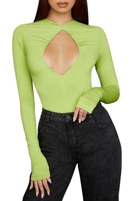 HOUSE OF CB Cutout Bodysuit in Lime Green
