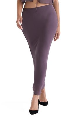 HOUSE OF CB Dyana Bias Cut Maxi Skirt in Dark Mauve