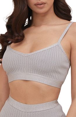HOUSE OF CB Evie Bandage Bralette Top in Grey Marl