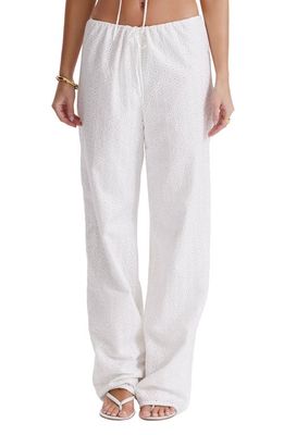 HOUSE OF CB Frankie Broderie Anglaise Drawstring Pants in Ivory