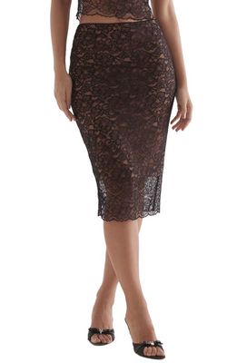 HOUSE OF CB Lace Pencil Skirt in Black