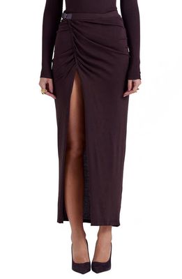 HOUSE OF CB Lilas Knit Skirt in Brown