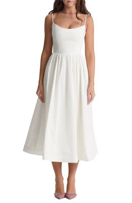 HOUSE OF CB Lolita Corset Cotton Blend Fit & Flare Dress in Ivory