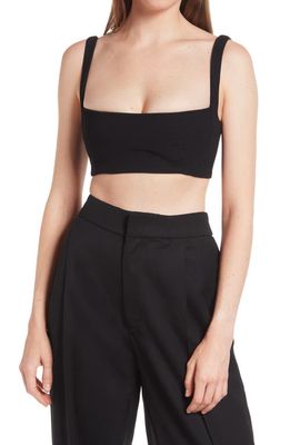 HOUSE OF CB Luciana Pleated Crop Top in Black