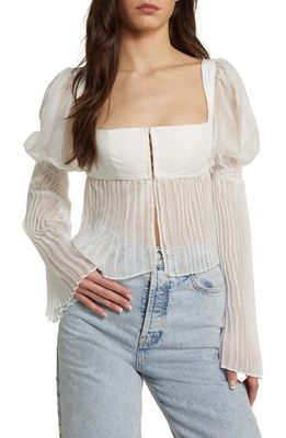 HOUSE OF CB Lucie Chiffon Bustier Top in Off White