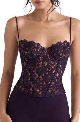 HOUSE OF CB Mila Underwire Corset Camisole in Nightshade