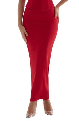 HOUSE OF CB Nayara Crepe Skirt in Red Rose