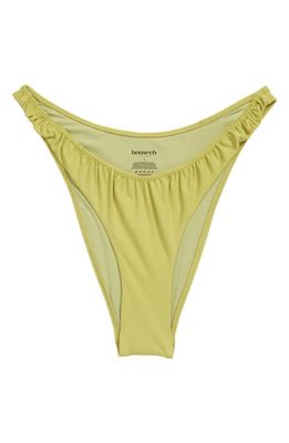HOUSE OF CB Ruched Bikini Bottoms in Olive
