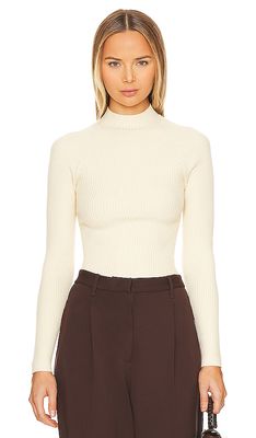 House of Harlow 1960 X Revolve Ranae Mock Neck Sweater in Ivory