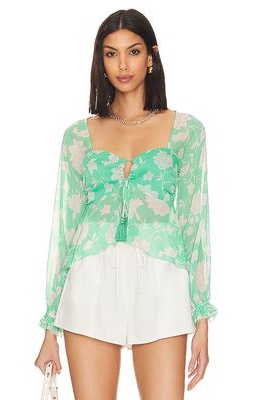 House of Harlow 1960 x REVOLVE Tanya Blouse in Green