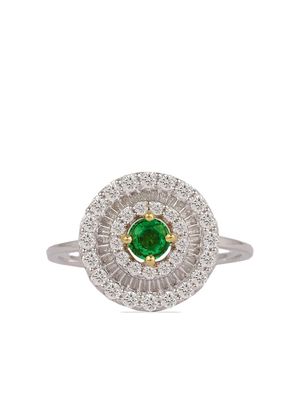 House of Meraki 18kt white gold Rianne emerald and diamond ring - Silver