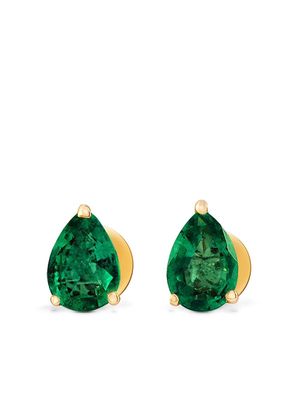 House of Meraki 18kt yellow gold Aurora emerald stud earrings