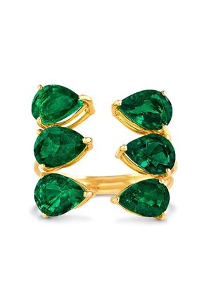 House of Meraki 18kt yellow gold Sage emerald ring - Green