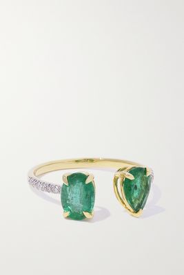 House Of Meraki - Juniper 18-karat Gold, Emerald And Diamond Ring - Green