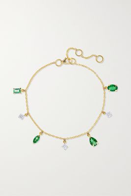 House Of Meraki - Vania 18-karat Gold, Emerald And Diamond Bracelet - Green