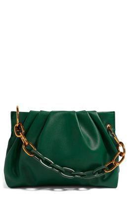 HOUSE OF WANT Chill Vegan Leather Frame Clutch in Dark Green