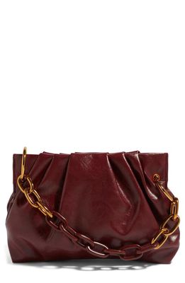 HOUSE OF WANT Chill Vegan Leather Frame Clutch in Glossy Burgundy