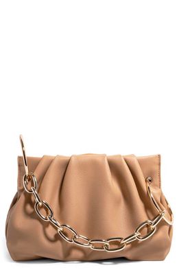 HOUSE OF WANT Chill Vegan Leather Frame Clutch in Tan