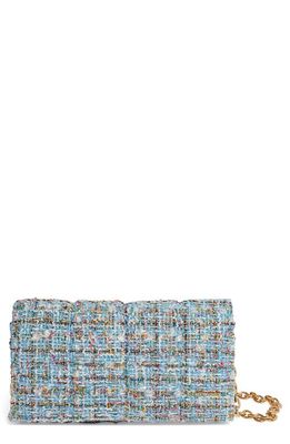 HOUSE OF WANT We Browse Vegan Leather Wallet Crossbody Bag in Baby Blue Summer Tweed