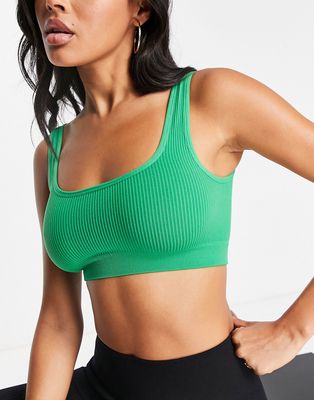 Hoxton Haus seamless sports crop top in green - part of a set