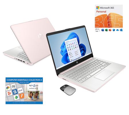 HP 14 Touch Laptop, Intel 128GB Storage, HPMouse & MS365