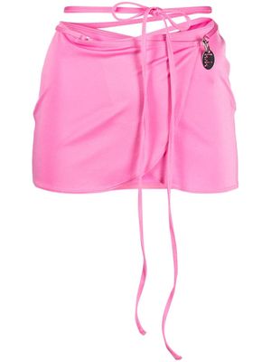HRH low-rise wraparound miniskirt - Pink