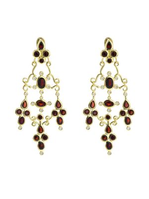 HStern yellow gold garnet and diamond pendant earrings