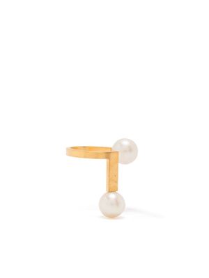 Hsu Jewellery L-shaped pearl ear cuff - Gold