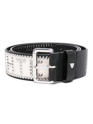 Htc Los Angeles logo-studded leather belt - Black