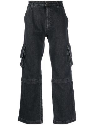 Htc Los Angeles straight-leg denim cargo jeans - Black