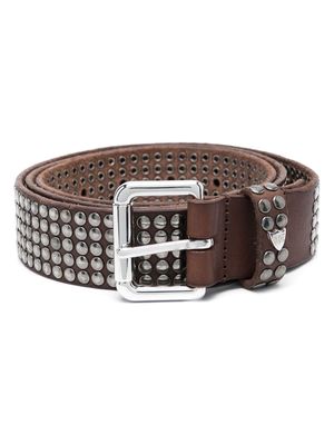 Htc Los Angeles stud-embellished leather belt - Brown