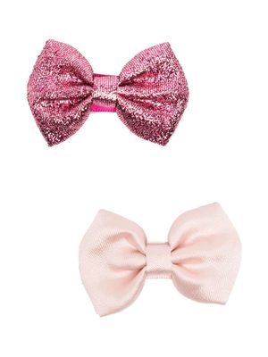 Hucklebones London Baby bow-detail hair clip set - Pink