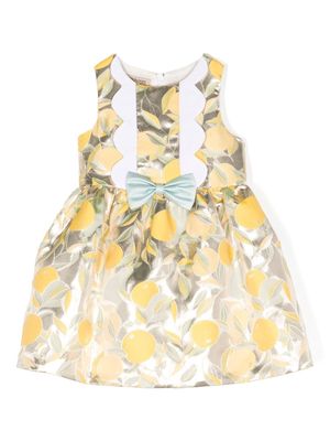 Hucklebones London bow-detail jacquard mini dress - Yellow