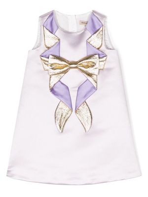 Hucklebones London bow-detail metallic dress - Purple
