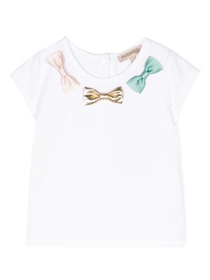 Hucklebones London bow-detail modal-cotton blend T-shirt - White
