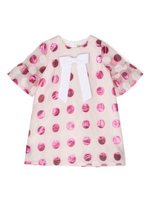 Hucklebones London bow-detail polka dot-print dress - Pink