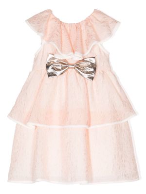 Hucklebones London bow-detail ruffle dress - Pink