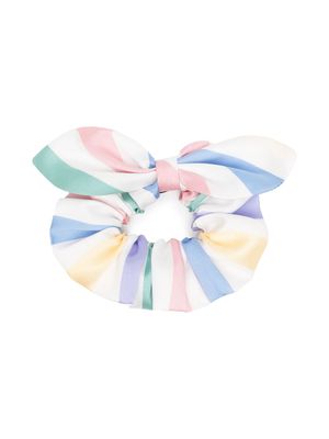 Hucklebones London bow-detail striped scrunchie - Multicolour