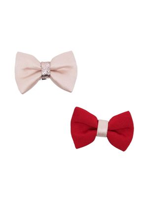 Hucklebones London bow hair clip set - Pink
