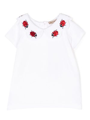 Hucklebones London embroidered-collar blouse - White