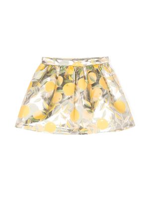Hucklebones London lemon-print flared skirt - Yellow