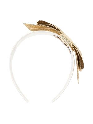 Hucklebones London metallic bow head band - Gold