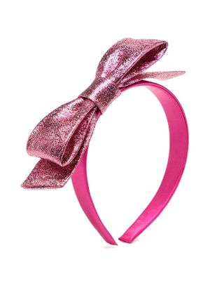 Hucklebones London metallic-effect bow-detail headband - Pink